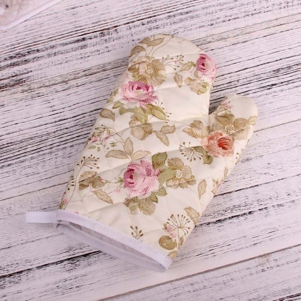 Kitchen Glove with Floral Pattern 1