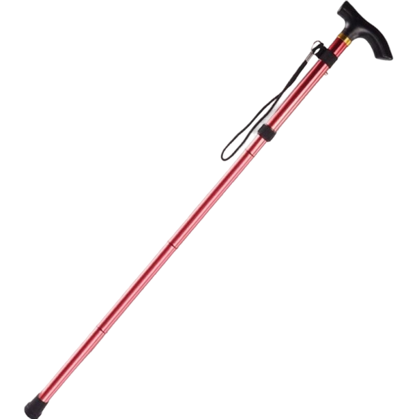Klappbarer Trekkingstock 85 - 95 cm rot