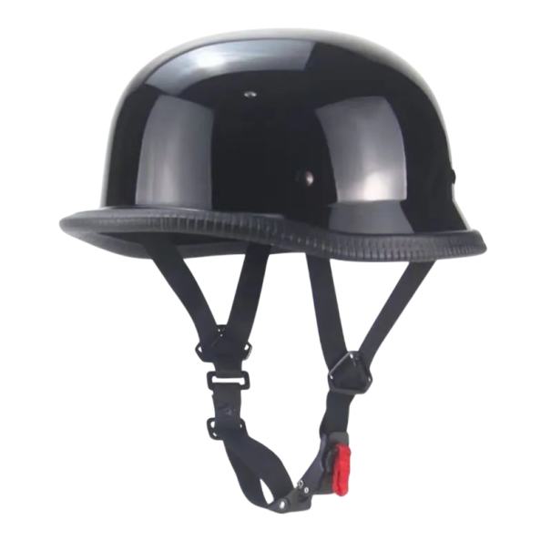 Klasyczny kask motocyklowy retro czarny Otwarty kask motocyklowy z wzorem vintage Stylowy kask motocyklowy do skutera i choppera błyszcząca czerń M (55-56 cm)