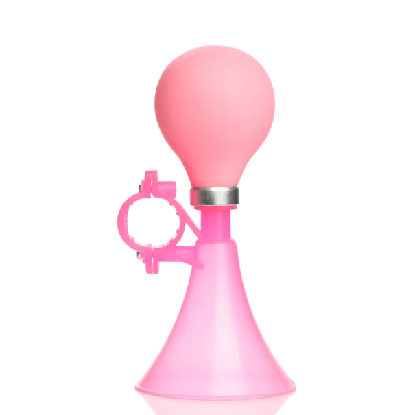Klaxon pour enfant pour vélo 15 x 7 cm Klaxon coloré pour guidon Son fort pour une conduite en toute sécurité Installation facile Accessoire amusant pour vélo d'enfant rose