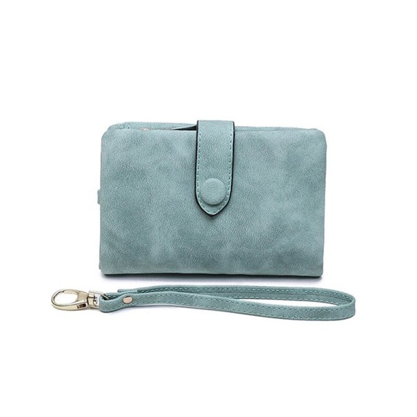 Kleine leren damesportemonnee M222 turquoise