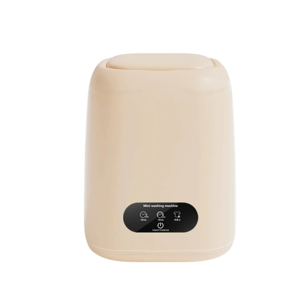Kleine tragbare Waschmaschine für Unterwäsche und Kinderkleidung 9 l mit Wasserablauf und beidseitigem Pulsator 30,5 x 24,5 x 25,5 cm beige