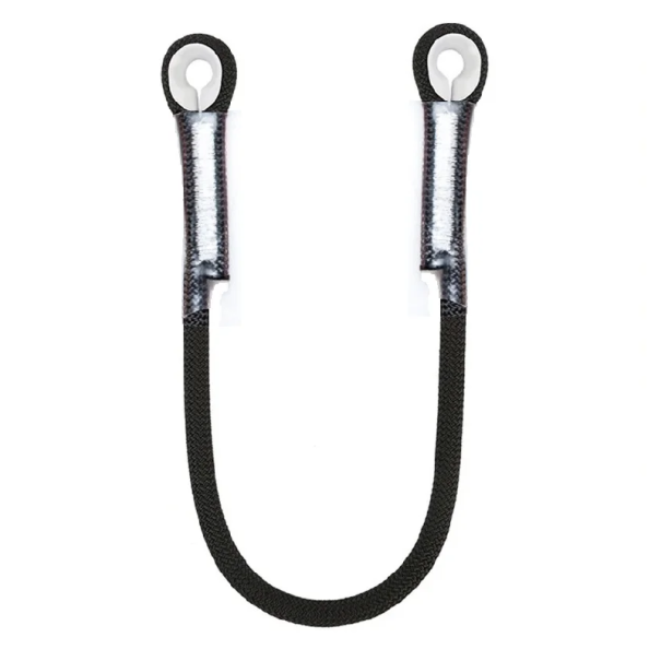 Kletter-Schutzseil 100 cm mit genähtem Schlaufen Outdoor-Sicherheitsausrüstung Festigkeit 20 kN Robustes Sicherungsseil zum Klettern schwarz
