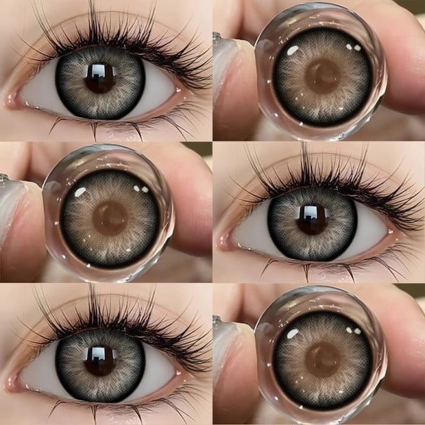 Kleurcontactlenzen zachte hydrogel met donkere rand realistisch effect diameter 14.5 mm voor dagelijks gebruik zwart