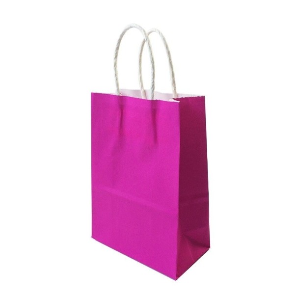 Kleurrijke geschenkzak 10 stuks donkerroze