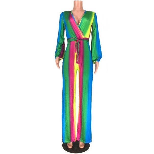 Kleurrijke gestreepte jumpsuit voor dames L 2