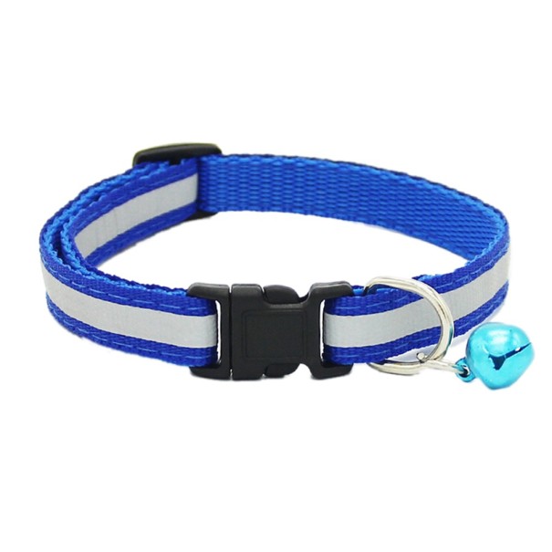 Kleurrijke halsband met belletje voor honden en katten blauw