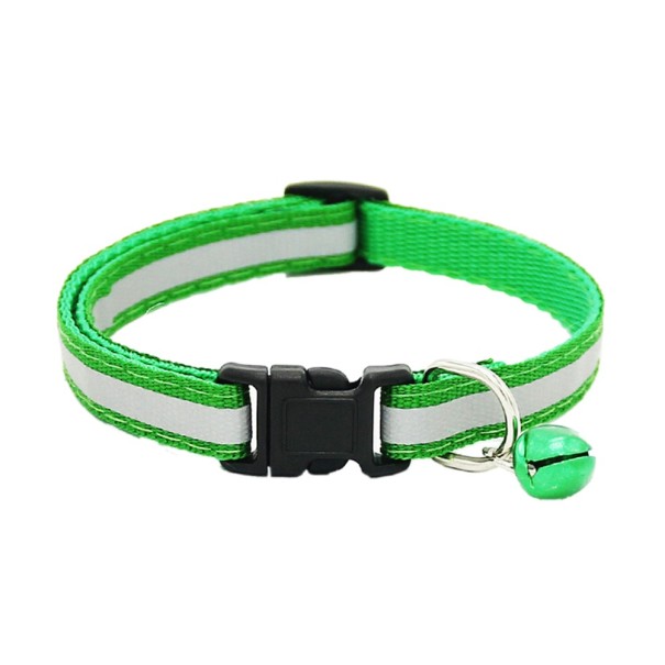 Kleurrijke halsband met belletje voor honden en katten groen