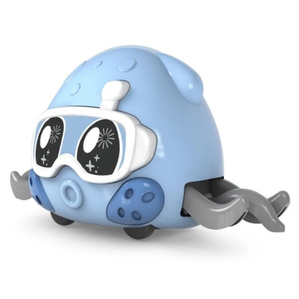 Kleurrijke opwindbare octopus handspeelgoed voor kinderen. Geen batterijen. Mechanische beweging voor motorische ontwikkeling. blauw