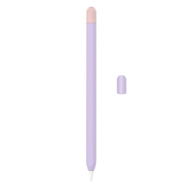 Kleurrijke siliconen beschermhoes voor Apple Pencil 2 met afneembare dop, elastisch materiaal, glad antislipoppervlak paars