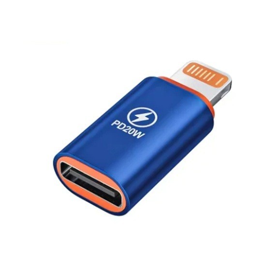 Kleurrijke USB-C naar Lightning-adapters Converters voor snel opladen en gegevensoverdracht Type-C naar iOS-connector Apple-apparaten blauw