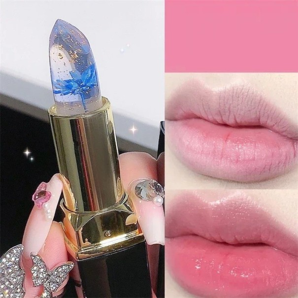 Kleurveranderende lippenstift Transparante lippenstift met bloem Hydraterende lippenbalsem Zwarte lippenstift 1