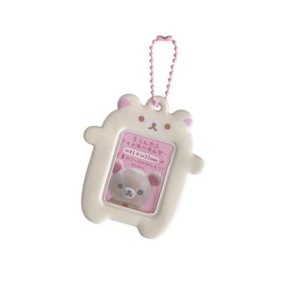 Klíčenka 7 x 7,5 cm Japonský medvídek Plastová roztomilá klíčenka Kawaii přívěsek na klíče Batoh Kabelku bílá