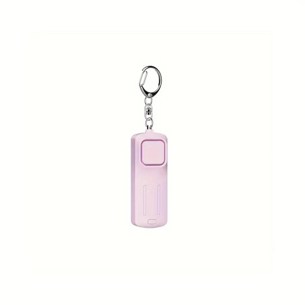 Klíčenka svítilna se zvukovým alarmem 130 dB nabíjecí přes USB s LED světlem rozměry 146 x 60 x 30 mm na osobní bezpečnost pro ženy i děti růžová