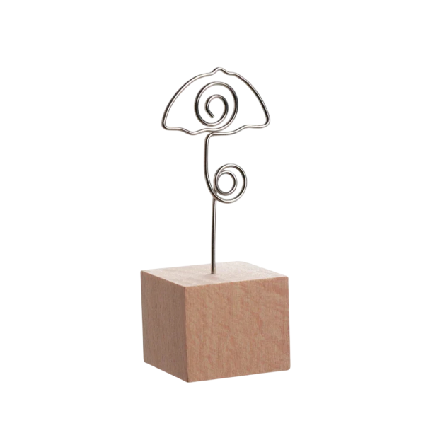 Klip na fotografie deštník kov dřevo černý stojánek na fotky a poznámky dekorace do interiéru držák na snímky s podstavcem 1