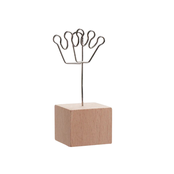 Klip na fotografie korunka kov dřevo černý stojánek na fotky a poznámky dekorace do interiéru držák na snímky s podstavcem 1