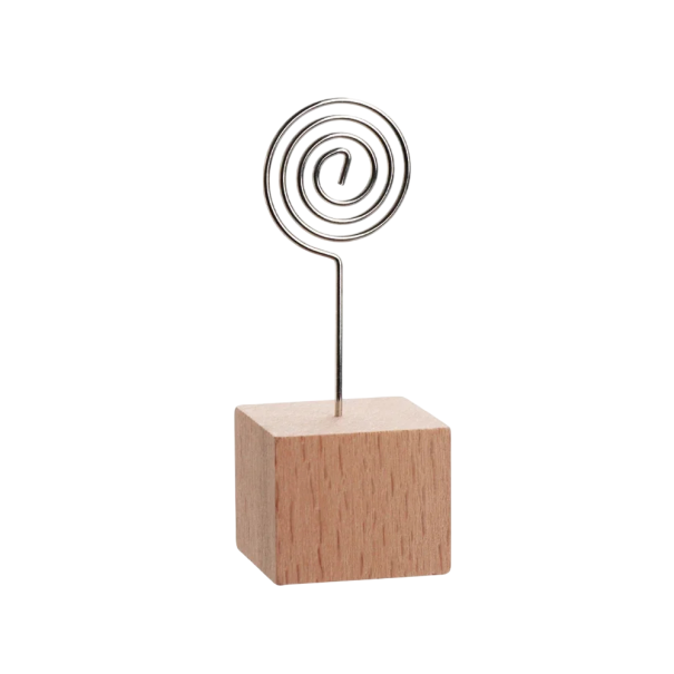 Klip na fotografie lízátko kov dřevo černý stojánek na fotky a poznámky dekorace do interiéru držák na snímky s podstavcem 1