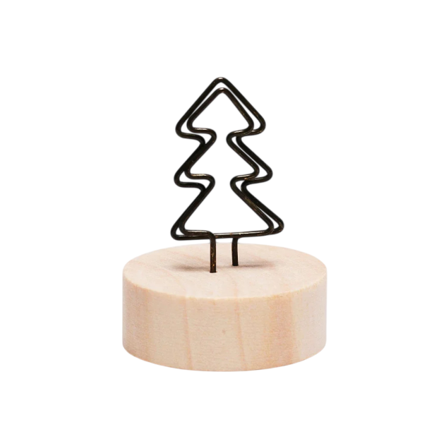 Klip na fotografie stromek stojací cca 7–8 cm kov dřevo dekorativní držák fotografií do interiéru na vystavení snímků 1
