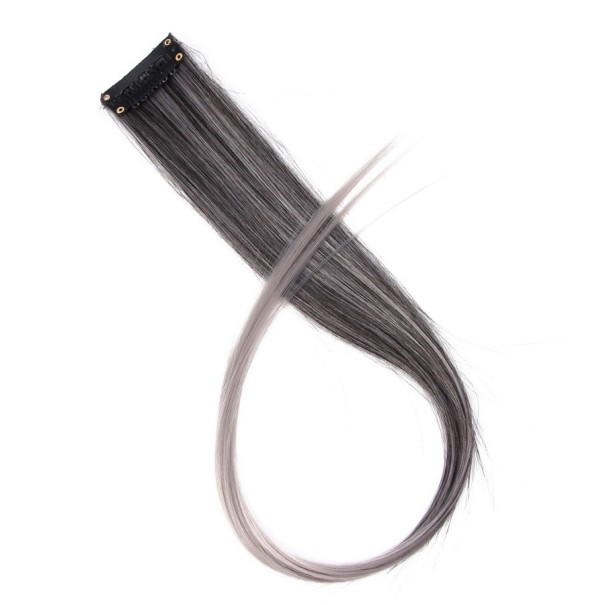 Klipsikiinnitteinen hiuslisäke 50 cm G3010 harmaa