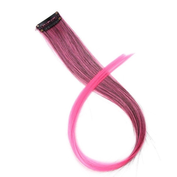 Klipsikiinnitteinen hiuslisäke 50 cm G3010 vaaleanvaaleanpunainen