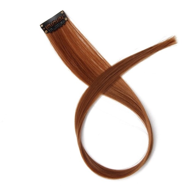 Klipsikiinnitteinen hiuslisäke 50 cm G3011 ruskea