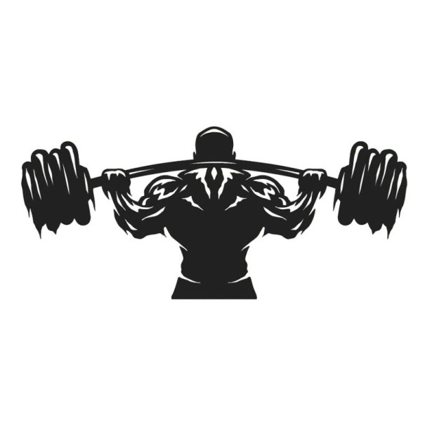 Klistermærke til bodybuilder sort