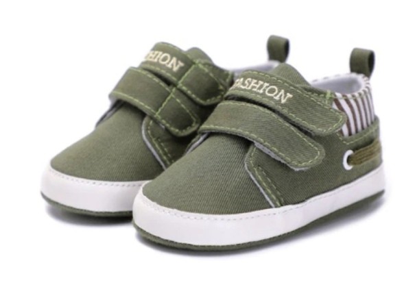 Klittenbandpantoffels voor jongens groen 6-12 maanden