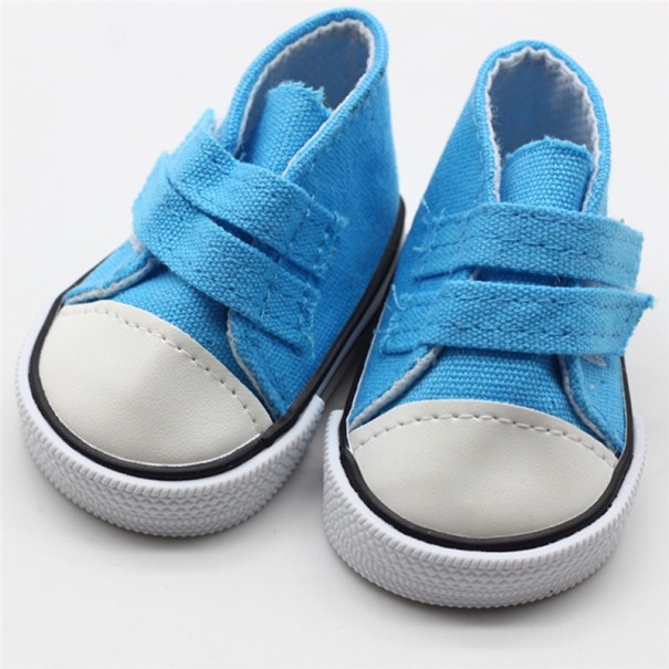 Klittenbandschoenen voor de pop blauw
