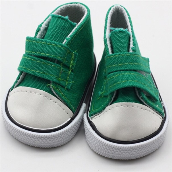 Klittenbandschoenen voor de pop donkergroen
