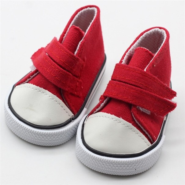 Klittenbandschoenen voor de pop rood