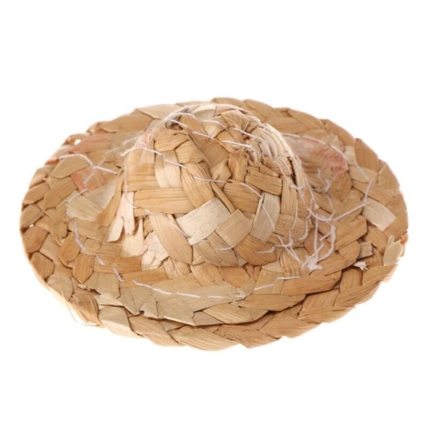 Klobouček ze slámy pro ptáky 6,5 cm