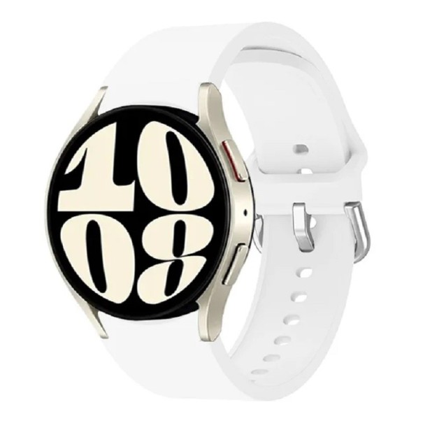 Klockarmband till Samsung Galaxy Watch 6 Classic 43 mm 47 mm Klockarmband i gummi vit