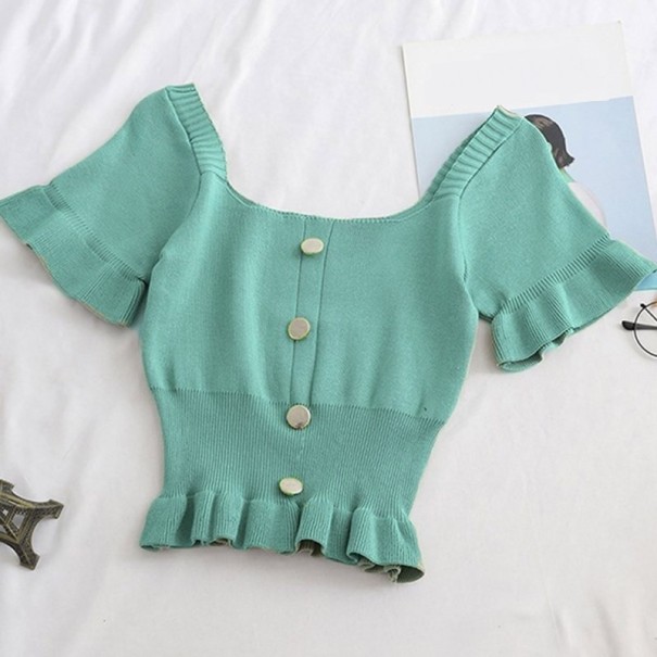 Knäpptröja för kvinnor A1310 grön