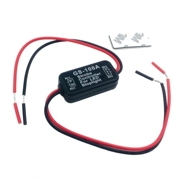 Knippermodule voor remlicht voor LED lampen 12 V Veiligheidsstroboscoop effect Behuizing 4,8 x 2,7 x 1,6 cm Totale lengte ongeveer 30 cm 1