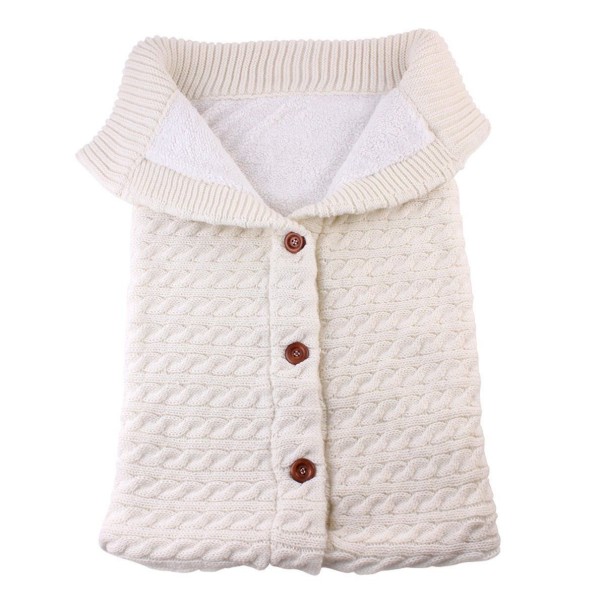 Knitted Sleeping Bag with Buttons E435 white