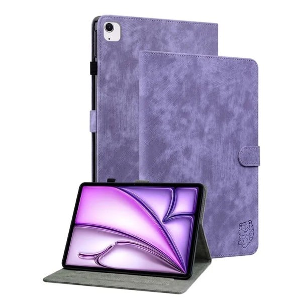 Knížkové pouzdro na tablet iPad 10. generace 10,9 palce z roku 2022 z umělé kůže s měkkými TPU zády a stojánkem i držákem na tužku fialová