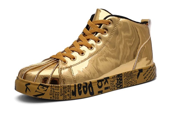 Knöchelsneaker für Damen – Shiny golden 39