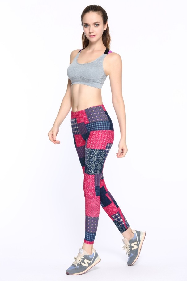 Kockás mintás női leggings 1