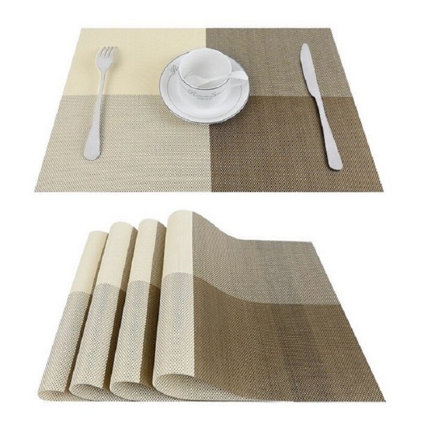 Kockované prestieranie 4 ks tmavo sivá