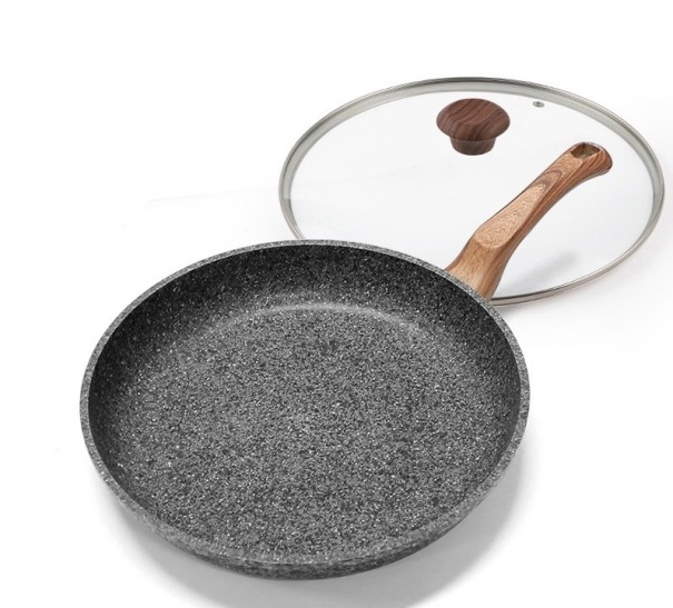 Koekenpan met deksel en marmeren oppervlak 28 cm