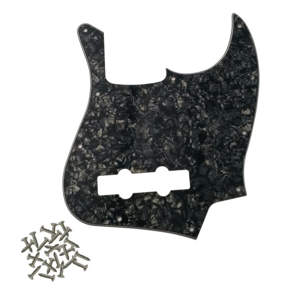 Koffer für E-Bass mit vier Saiten JB für amerikanischen Standard FD Jazz Bass Perlmutt-Finish Schutzplatte gegen Kratzer schwarz