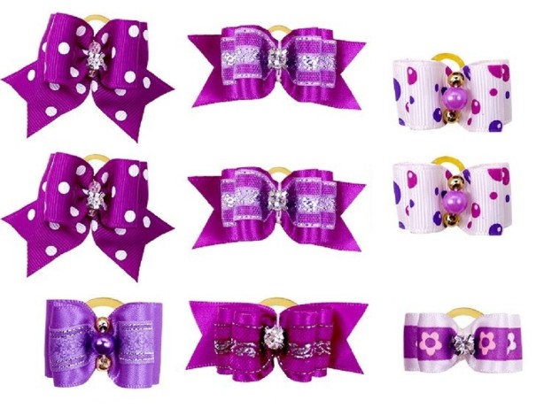 Koiran kuminauhat rusetilla 10 kpl violetti