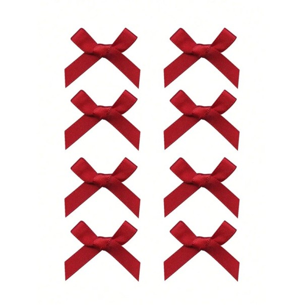 Kokardy do włosów 8 szt. Spinki 4 x 4 cm Śliczne akcesoria do włosów Małe kokardy na spinkach Eleganckie ozdoby do włosów Stylowa fryzura dla dziewczynek ciemnoczerwony