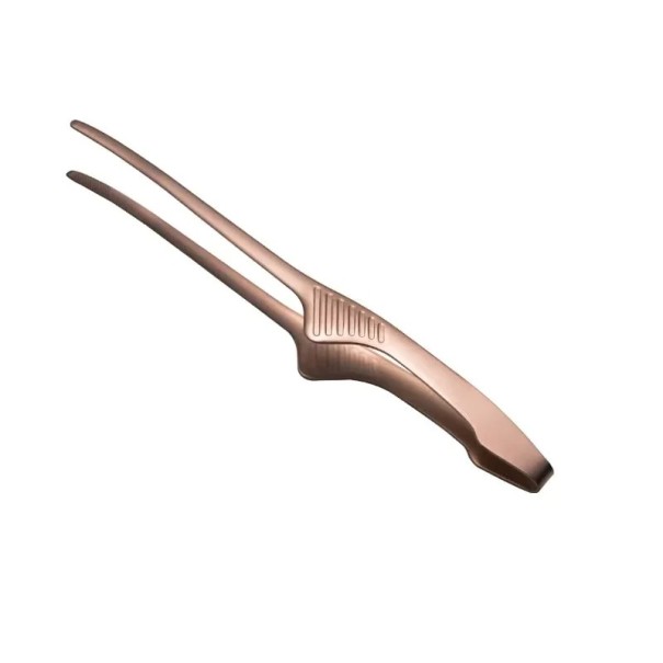 Køkkenpincet i rustfrit stål til madlavning 24,3 x 1,5 cm Præcisionspincetter til grillning Vendbar køkkentang Professionel pincet bronze