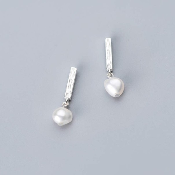 Kolczyki damskie wiszące z perłą A1844 srebrny