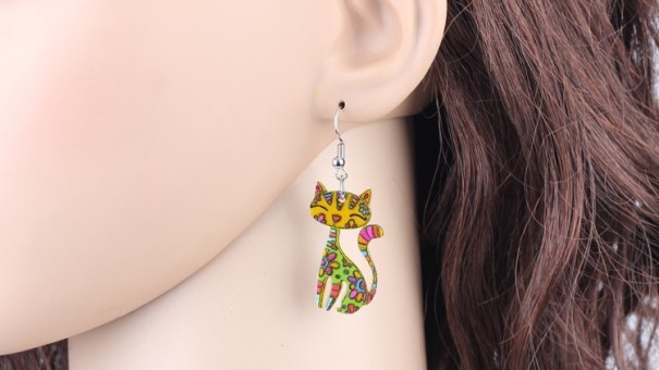 Kolczyki - kot J2924 5