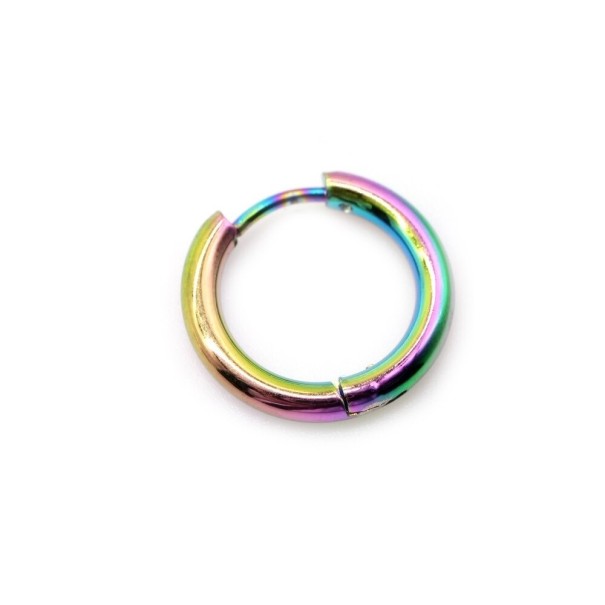 Kolczyki okrągłe G444 wielokolorowy 12 mm 2,5 mm