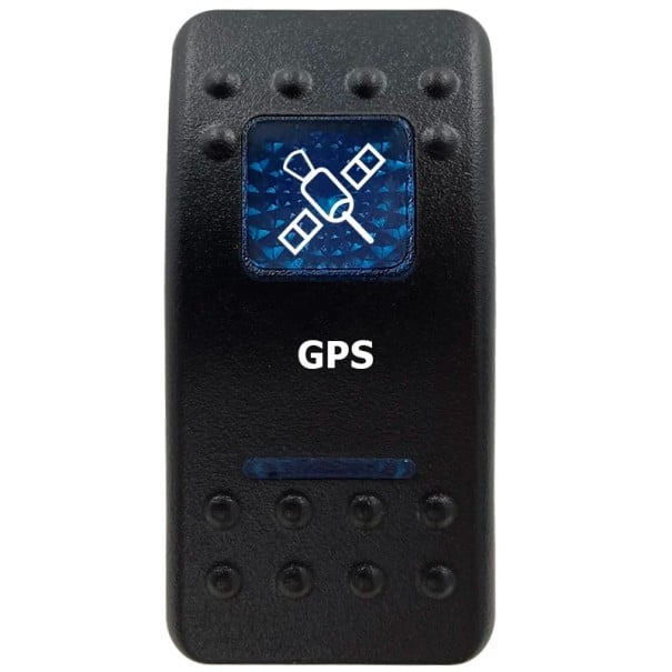 Kolébkový spínač jednopólový vodotesný 12 V Modré LED podsvietenie GPS Čierny spínač Na auto offroad aj loď ovládanie GPS navigácie a lokátora