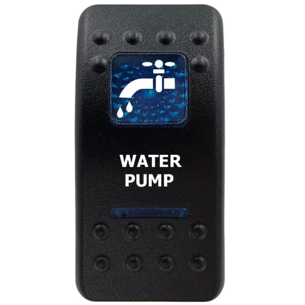 Kolébkový Spínač Jednopólový Vodotesný 12V Modré LED Podsvietenie Čierny Spínač WATER PUMP pre Auto Loď SUV a Off-road Vozidlá 1
