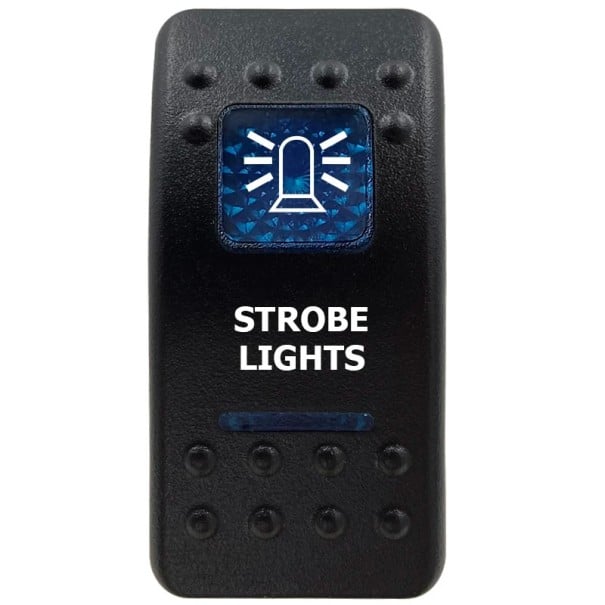 Kolébkový Spínač Jednopólový Vodotesný 12V Modré LED Podsvietenie Čierny Vypínač STROBE LIGHTS pre Auto Loď SUV a Off-road Vozidlá 1